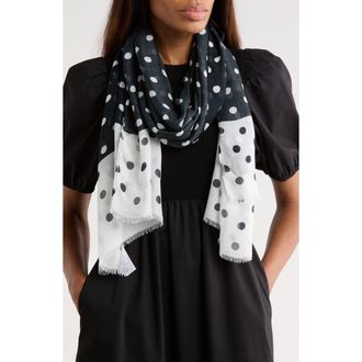 Kate Spade New York springtime dot oblong scarf in 155 Cream/Black at Nordstrom Rack