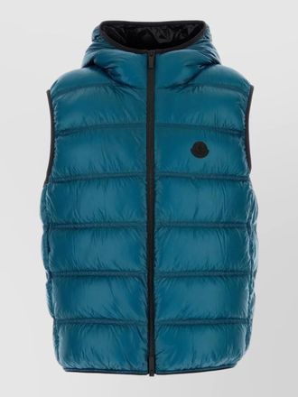Moncler hooded sleeveless pantestrel nylon down jacket