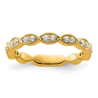 Diamond2Deal 14k Gold Lab Grown Diamond Wedding Band Ring 0.27Ct Clarity- VS Color- G-H