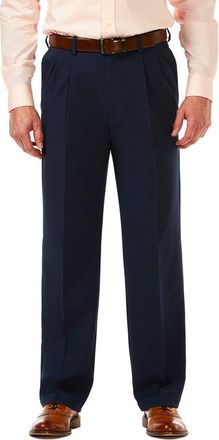 Haggar Cool 18 PRO Classic Fit Flat Front Pant in Navy at Nordstrom Rack, Size 34 X 29