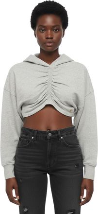 Palm Angels Grey Solid Hood Sweatshirt