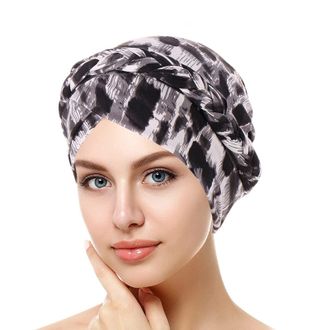 Generic Womens Turban Elegant Flower Headscarf Bandana Elastic Headband Beanie Hijab Chemo Hat Islamic Headwear Muslim Headdress Chemotherapy Cap Headwear for