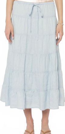 Velvet Heart Claremont Linen Skirt In Blue Corydalis