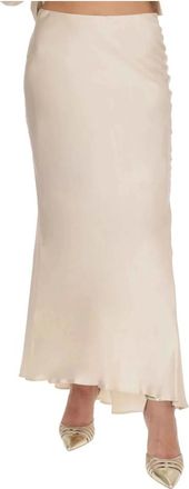 Liu Jo Maxi Skirts, female, Beige, Size: XL Long Satin Co-ord Skirt