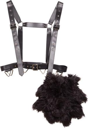 Comme Des Garçons Faux Leather Harness with Faux Fur Charm in Black at Nordstrom, Size Small