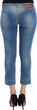 Ermanno Scervino Womens Beachwear Blue Jeans Capri Pants Cropped Cotton