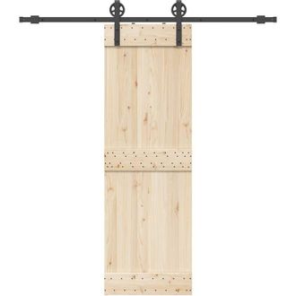 vidaXL Kit De Herrajes Para Puertas Correderas Acero Negro 200 Cm Vidaxl