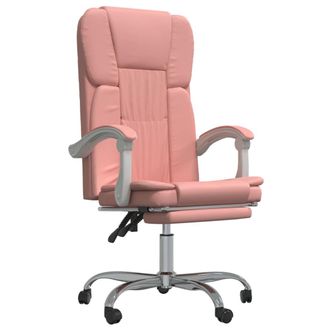vidaXL Silla De Oficina Reclinable Cuero Sint&eacute;tico Rosa Vidaxl