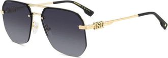 Dsquared2 D2 0103/S Zonnebrillen - Heren - Zonnebrillen - Geel - 60 MM - Leer - Accessoires