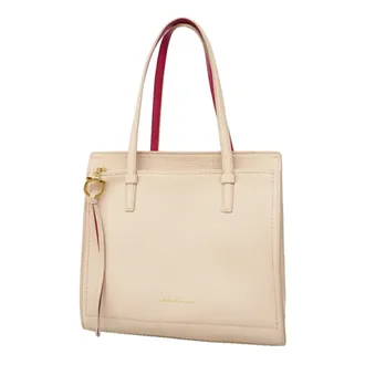 Ferragamo Beige Pink Leather Tote Bag (Pre-Owned)