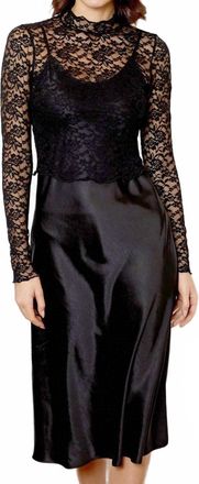 dh New York Lace Midi Dress In Black