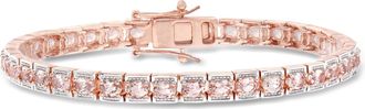 Ross-Simons Morganite Tennis Bracelet in 18kt Rose Gold Over Sterling