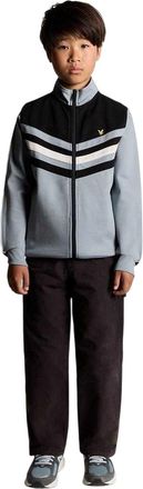 Lyle & Scott Kinder-trackjack met kleurblokken, volledige ritssluiting en normale pasvorm (Zwart)