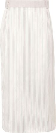BETTTER x Zegna striped midi skirt - women - Viscose - S - Neutrals