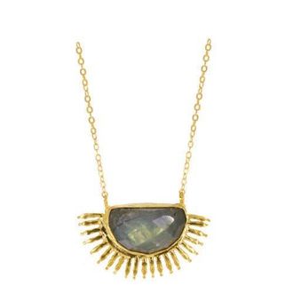 Ottoman Hands Sunrise Labradorite Pendant Necklace in Brass at Nordstrom