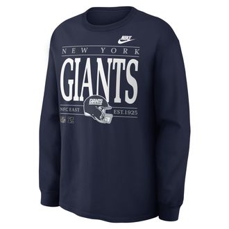 Nike New York Giants Rewind Max90 Nike Mens NFL Long-Sleeve T-Shirt in Blue | 04T941SQ8I-SD5