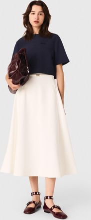 Maje Heavy Crepe Short Top - Navy - Maje