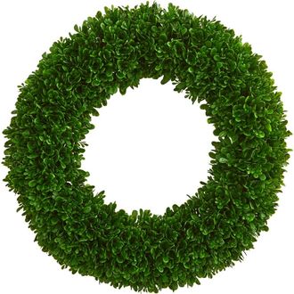 Nearly Natural 19.5-in Tea Leaf Wreath UV Resistant in Green at Nordstrom