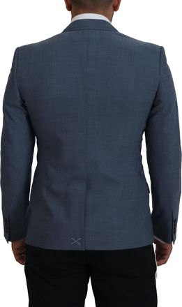 Dolce & Gabbana Mens Blue Wool Stretch Slim Fit Jacket Blazer Clothing