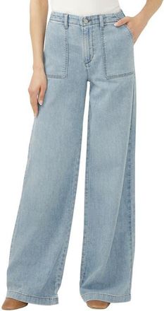 Silver Jeans Co Lightweight Wide Leg Knit Denim Pants in Crickets at Nordstrom, Size 28