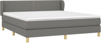 vidaXL Vidaxl - Cama Box Spring Con Colch&oacute;n Tela Gris Oscuro 180x200 Cm