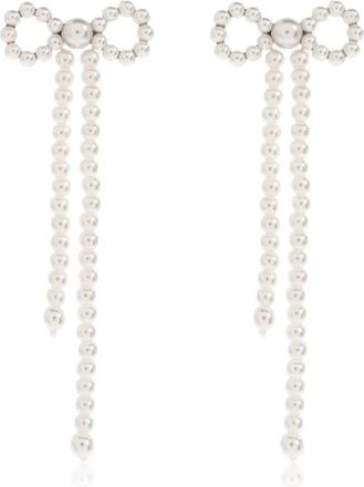 Self Portrait Glazen Parel Oorbellen - Dames - Oorbellen - Grijs - ONE Size - Accessoires