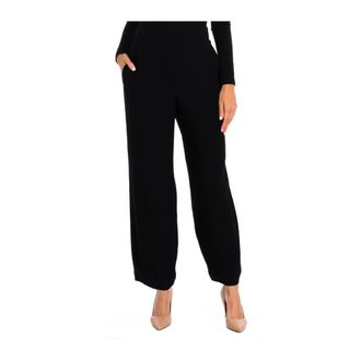 Emporio Armani Dames, Broeken, Zwart, Maat: M Leer