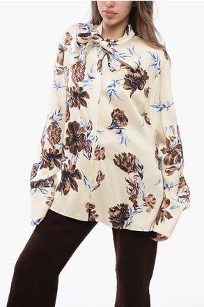 Jil Sander Floral Shirt with Self-tie Detailing size 48