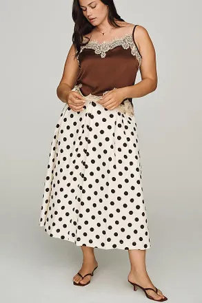 English Factory Polka Dot Midi Skirt
