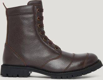 Belstaff Resolve Motorcycle Boots Mens Tumbled Leather Brown Size UK 10.5