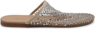 Alysi Mesh Rhinestone Polyester Slip On Mules