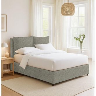 Dmora Cama Individual Todmorden, Desenfundable, Hecho En Italia, Gris
