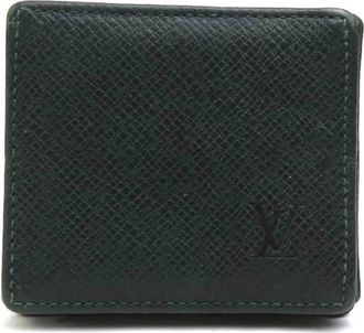 Louis Vuitton Dark Green Taiga Leather Coin Purse/Coin Case (Pre-Owned)