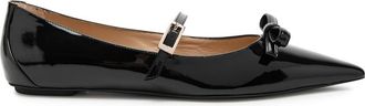 Stuart Weitzman Stuart Weitzman Felicity Patent Leather Mary Jane Flats - Black - 36 (IT36/ UK3)