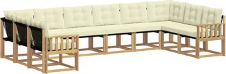 vidaXL Conjunto De Sof&aacute;s De Exterior 10 Uds. Blanco Y Crema Vidaxl