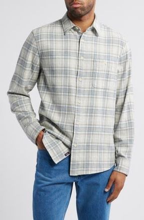 Faherty Plaid Super Brushed Stretch Flannel Button-Up Shirt in Grey Falls Plaid at Nordstrom Rack, Size X-Small
