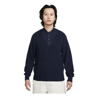 Nike Life Long Sleeve Military Henley Sweater Obsidian FN3119-451