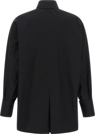 The Attico Logo-Embroidered Cotton Blouse - Black