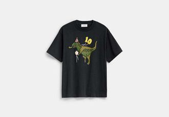 Coach Rexy 10th Birthday Relaxed T-Shirt in Black, Size 2X-Small | Organic Cotton