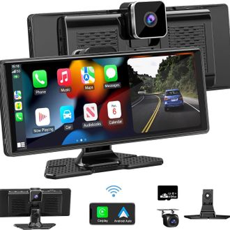 OEM Radio Inal&aacute;mbrica Para Coche, Sistema De Audio Port&aacute;til Para Coche De 10,26 Pulgadas, Pantalla Carplay Con Doble C&aacute;mara Frontal 4k + C&aacute;mara Trasera 10