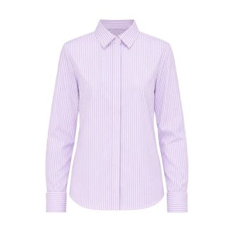 Fay Gestreept Shirt - Dames - Overhemden - Paars - XS - Leer - Overhemden