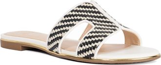 Dune London Womens Ladies Ludlows - Flat Boucle Sandals - Black/White - Size UK 5