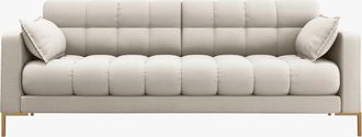 BLOOMINGLOFT 3-Sitzer Designsofa Mamaia Strukturstoff Beige