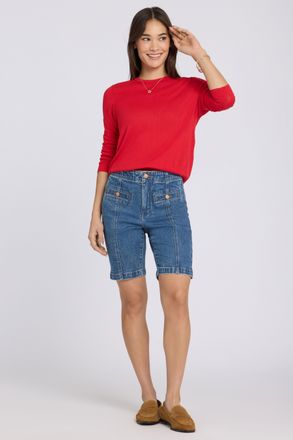 NYDJ Ella Denim Shorts met Hoge Taille