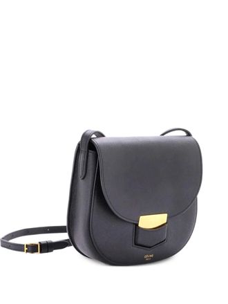 Celine Trotteur Grainy Leather Small crossbody bag - Zwart
