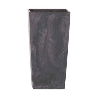 Prosperplast Maceta Alta 11,4 L Prosperplast Urbi Square Effect De Pl&aacute;stico Con Dep&oacute;sito En Color Antracita, 37,5 (alto) X 19,5 (ancho) X 19,5 (profundo) Cms