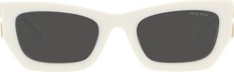 Miu Miu 53mm Rectangular Sunglasses in White at Nordstrom