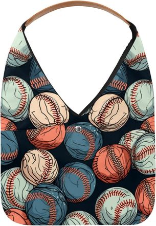 Generic Baseball Ball Background Reusable Lightweight Grocery Bags - Foldable Into Compact Pouch, Washable & Sturdy, Multipurpose for Shopping and Travel