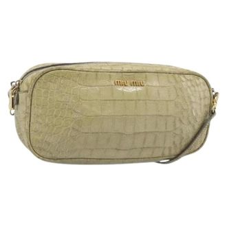 Miu Miu Pre-owned Shoulder Bag - Dames - Pre-owned - Groen - Maat: ONE Size Leer