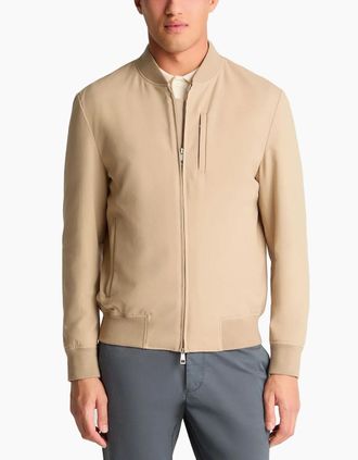 Remus Uomo Mens Remus Uomo Forbes bomber jacket STONE - Cream - Size: 40/Regular